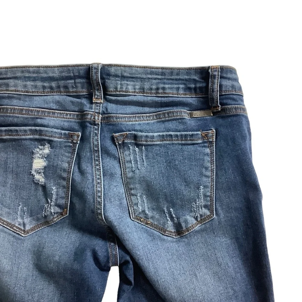 KanCan Twisted Seam Distressed Medium Wash Ankle Skinny Jeans Size 7 / 27
